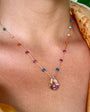 Amalia AMETRINE NECKLACE IN RAINBOW DROP at Romi Boutique