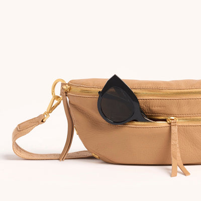 CHARLES CROSSBODY MED IN TOAST TAN/BRUSHED GOLD - Romi Boutique