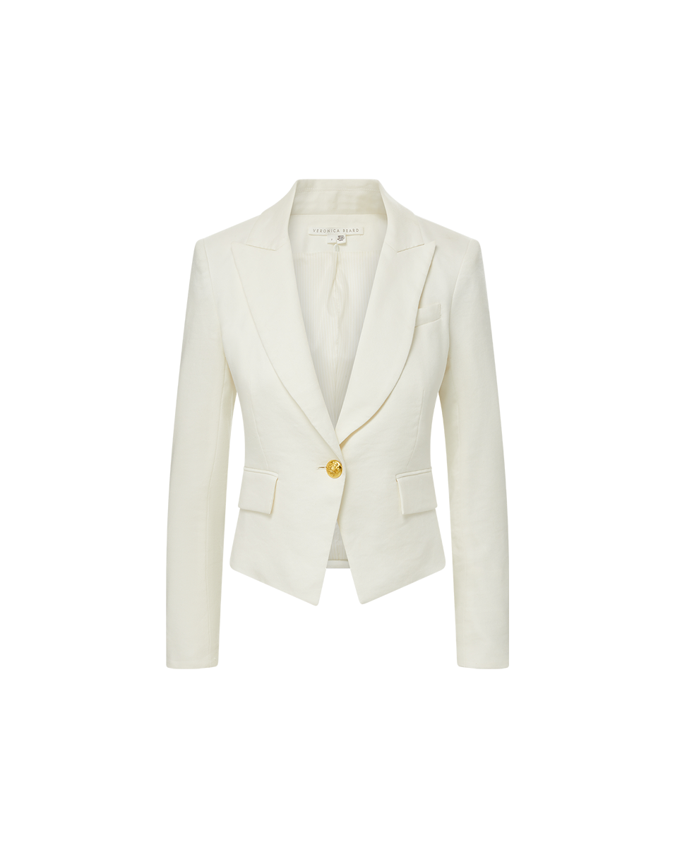HOSANNA LINEN DICKEY JACKET IN OFF WHITE