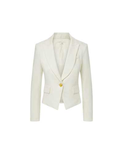 HOSANNA LINEN DICKEY JACKET IN OFF WHITE