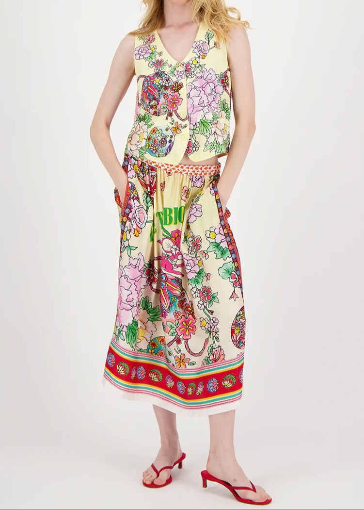 VANESSSA MIDI SKIRT IN CHERRY BLOSSOM - Romi Boutique