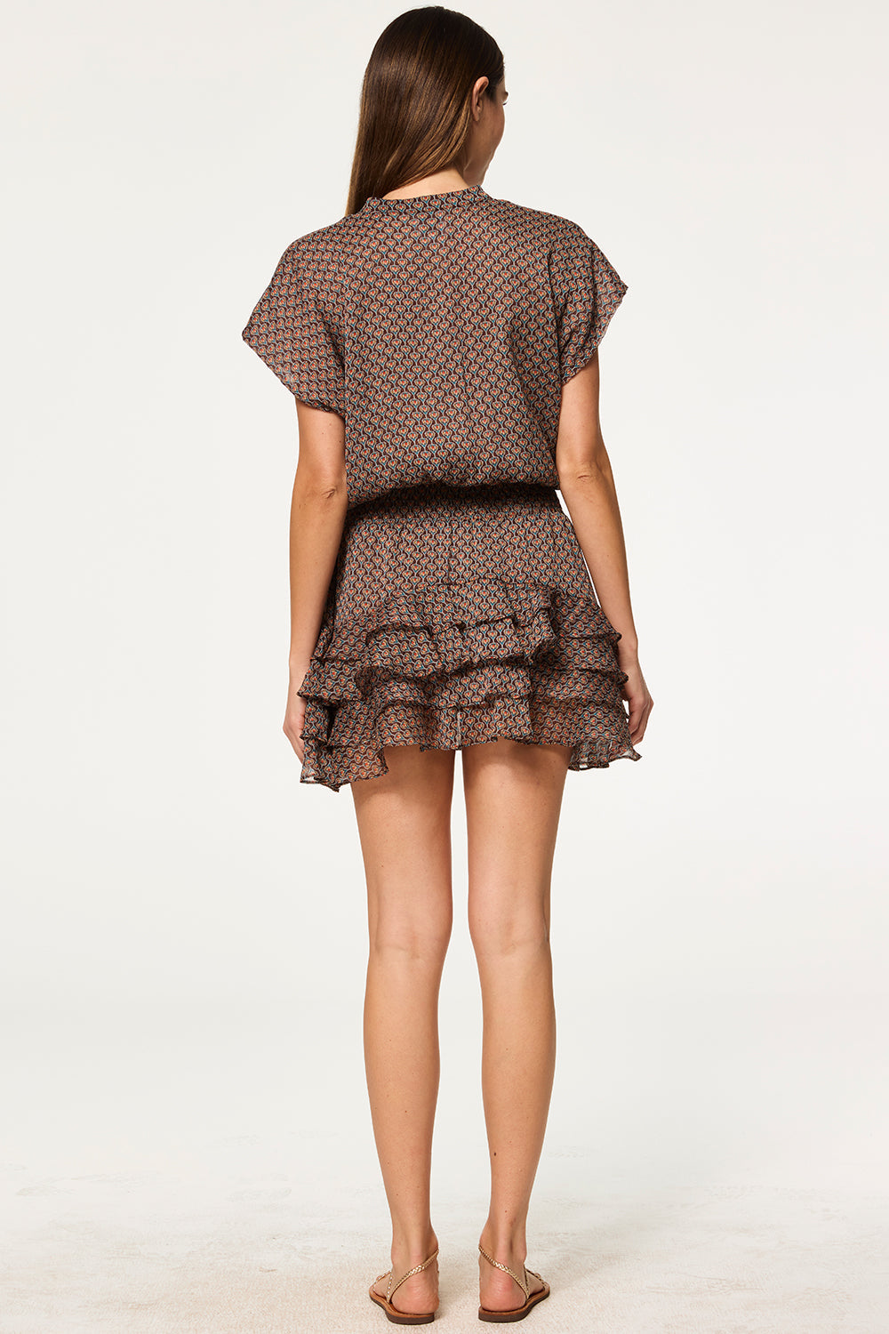 EVIE DRESS IN BROWN PAISLEY