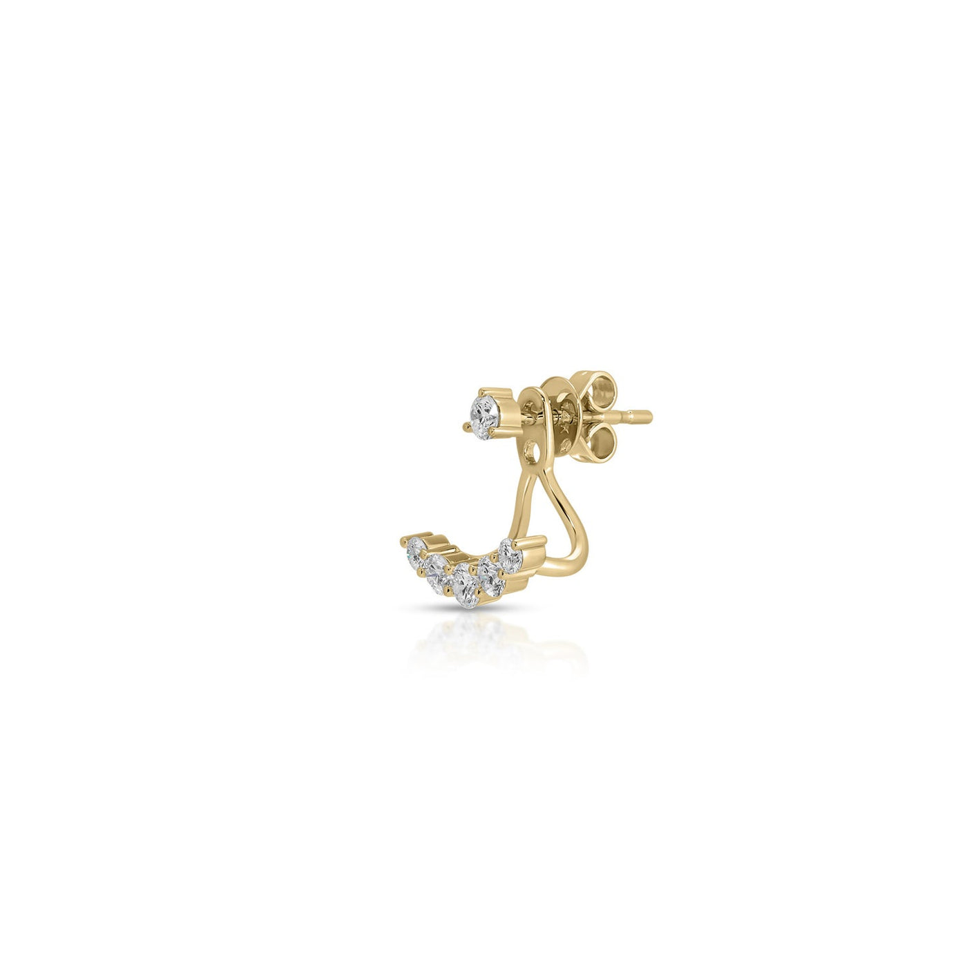 GRADUATED DIAMOND EAR JACKETS IN 14K YELLOW GOLD