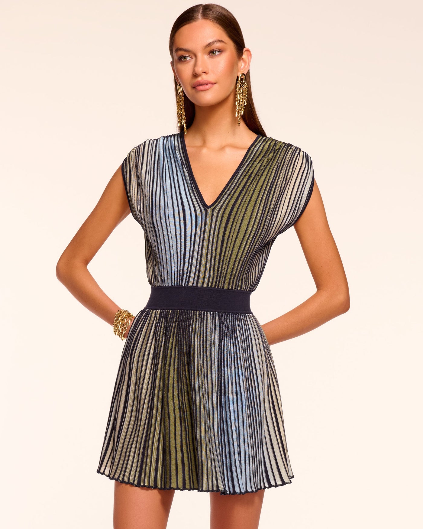 MARISOL KNIT MINI DRESS IN OMBRE STRIPE