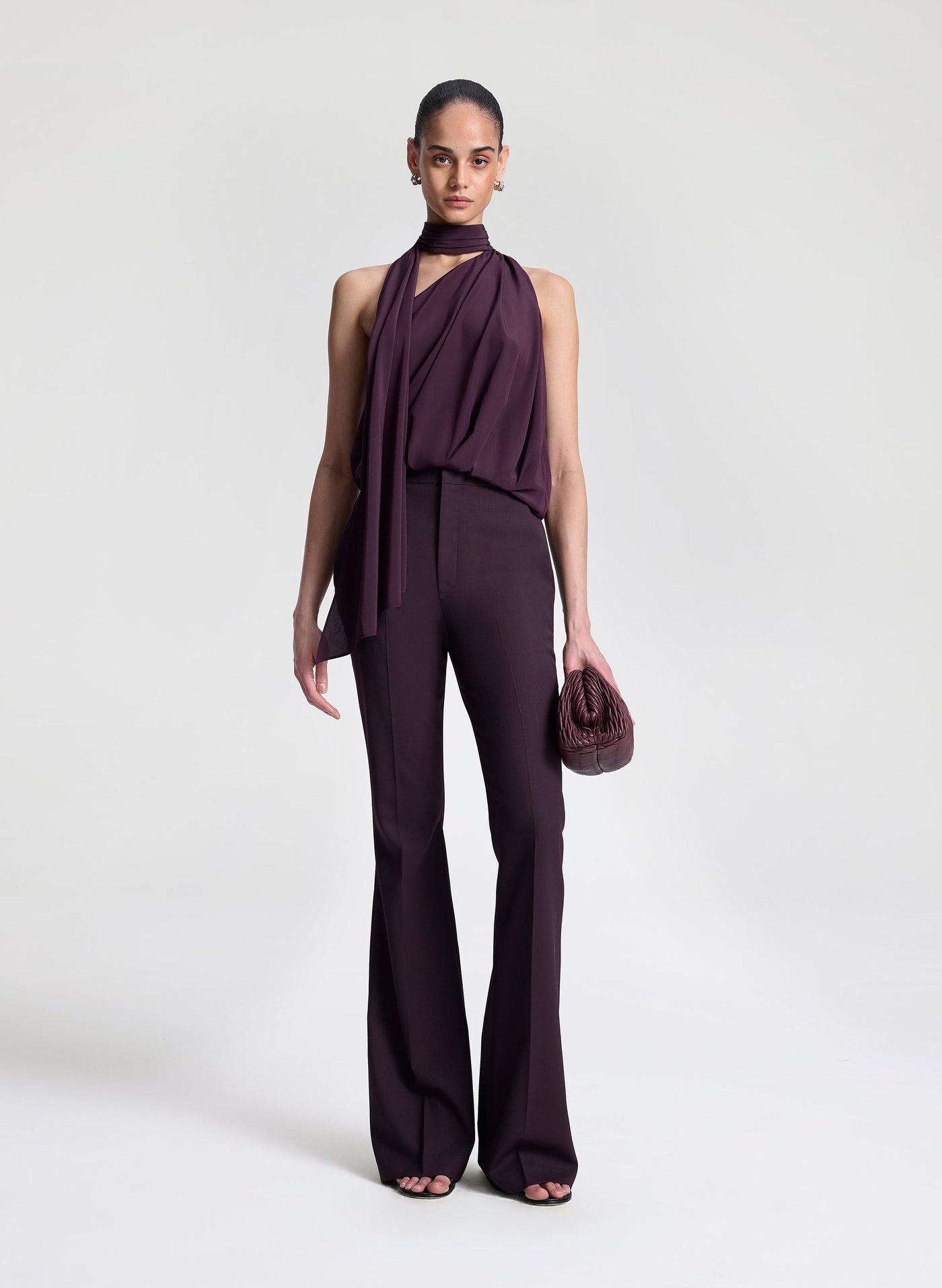 SOPHIE II TAILORED PANT IN DEEP PLUM