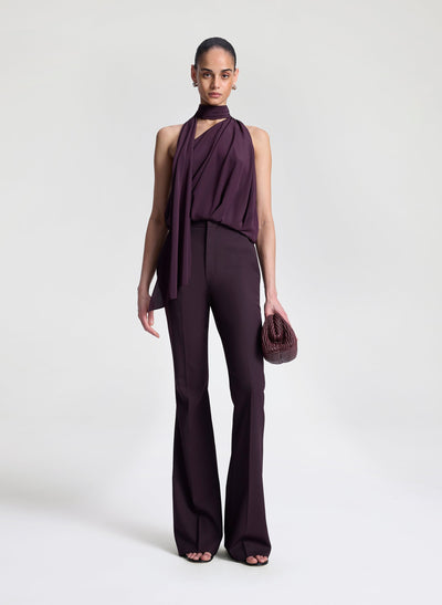 SOPHIE II TAILORED PANT IN DEEP PLUM