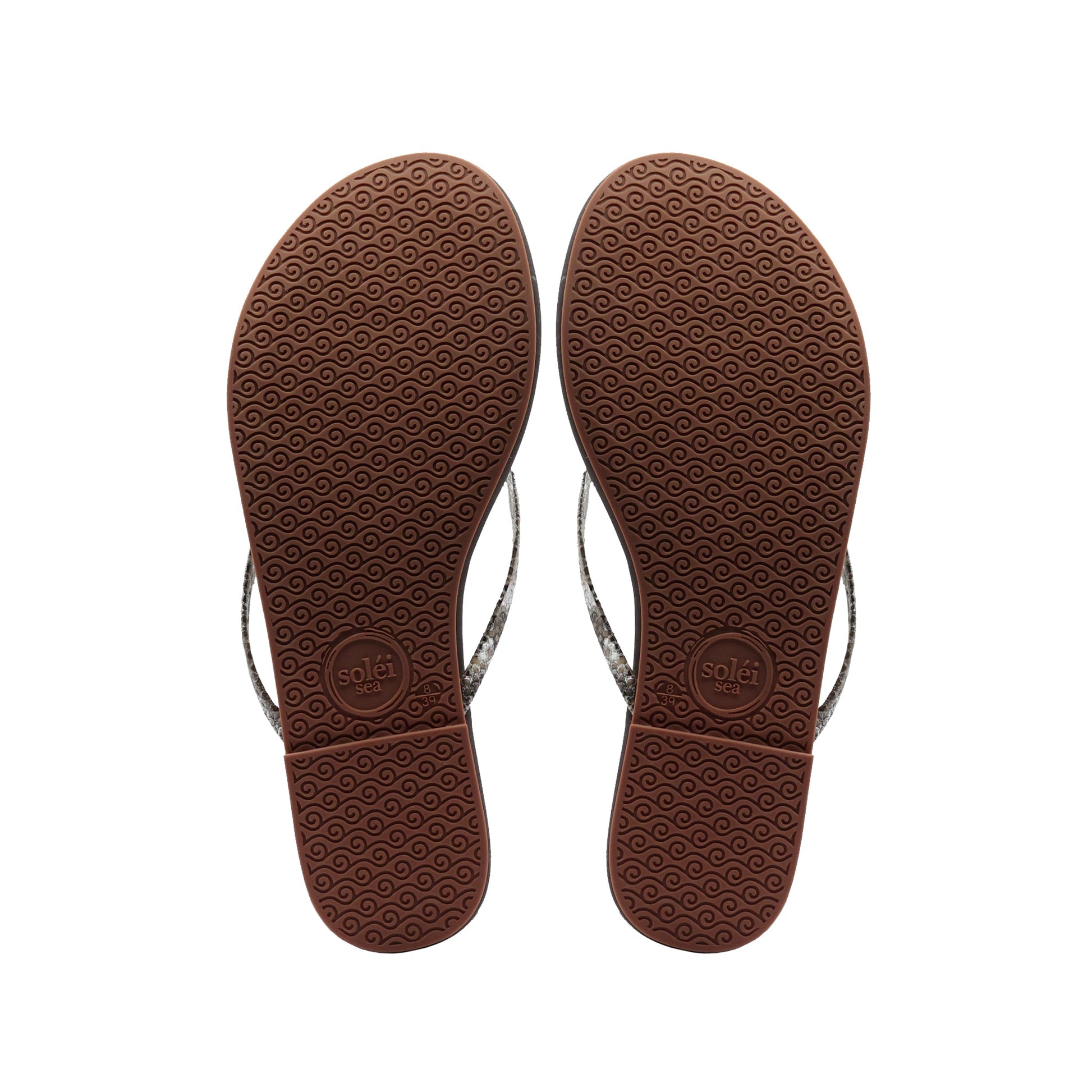Solei Sea Copa Brown With Lizard Print Sandal at Romi Boutique
