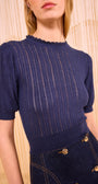 Ulla Johnson GEMMA SHORT SLEEVE KNIT TOP at Romi Boutique