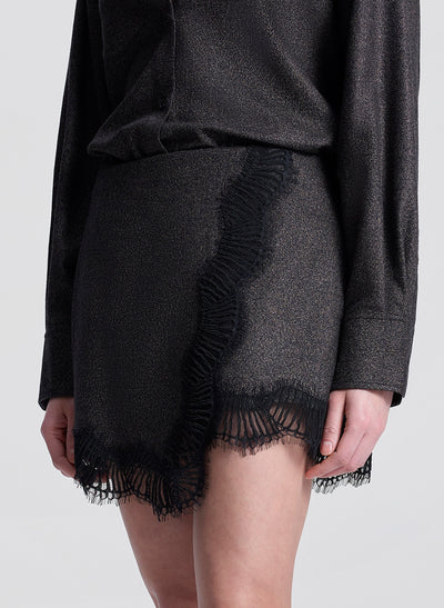SOPHIA MINI SKIRT IN GANACHE/BLACK