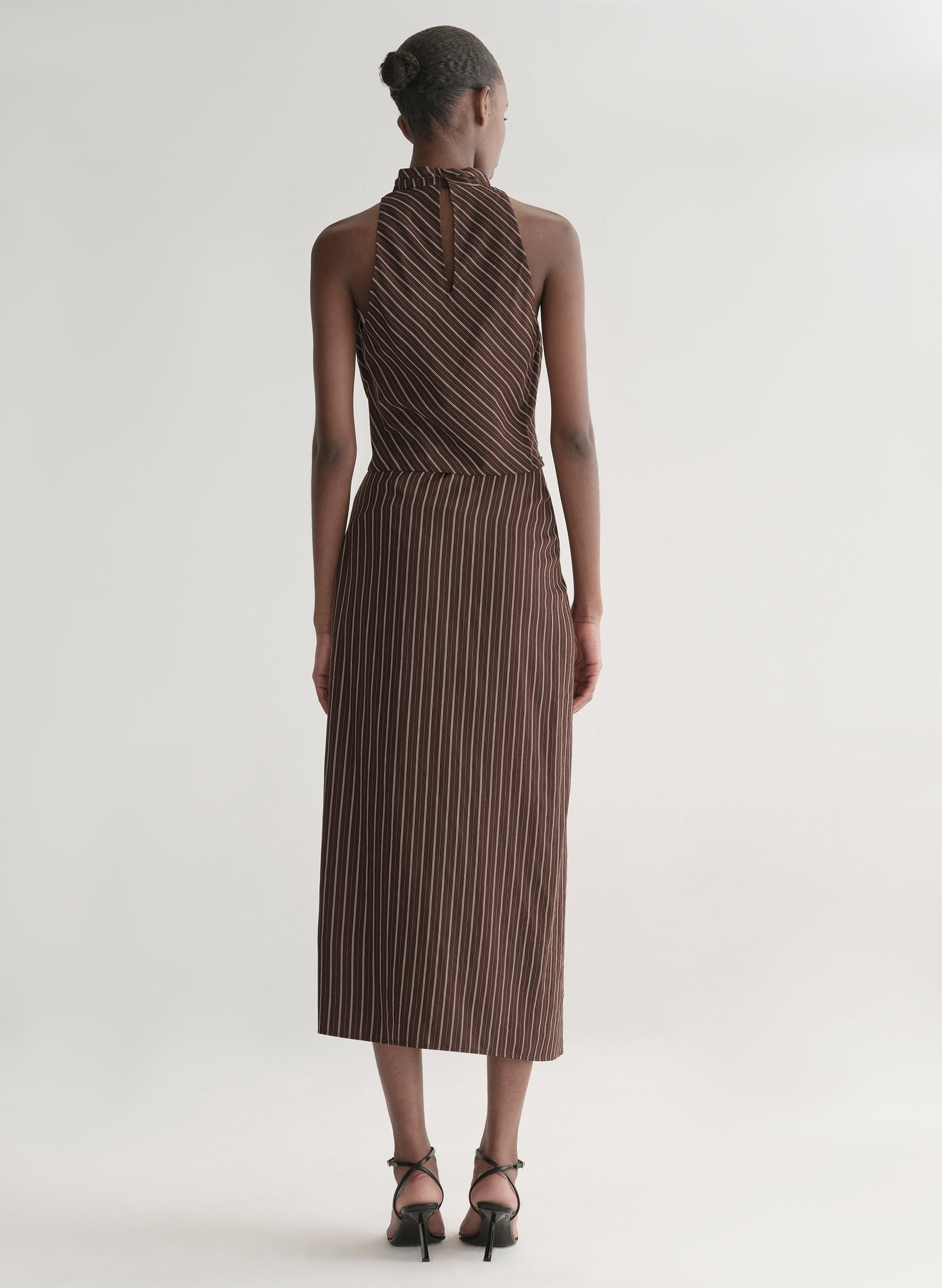 A.L.C Jean Striped Midi Skirt at Romi Boutique