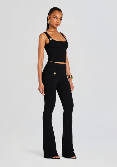 JOLIET KNIT PANT IN METALLIC BLACK