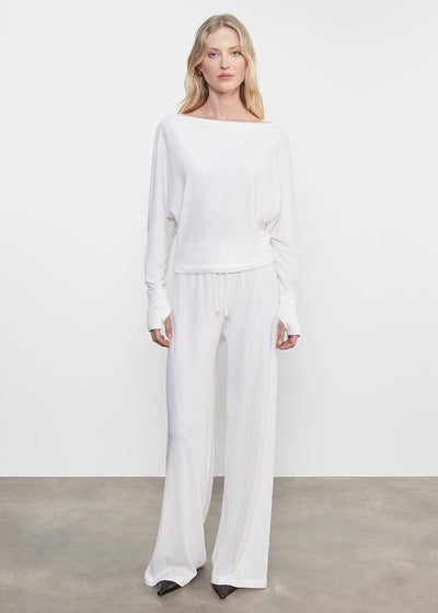 CASHMERE DOLMAN TOP IN WHITE