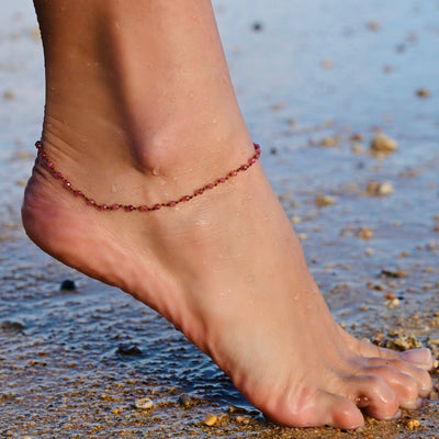 ANKLET IN PINK TOURMALINE - Romi Boutique