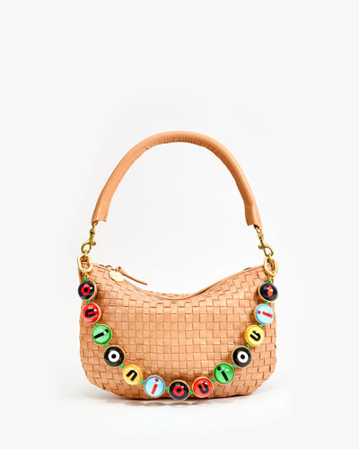 PETIT MOYEN MESSENGER IN BISQUE WOVEN CHECKER