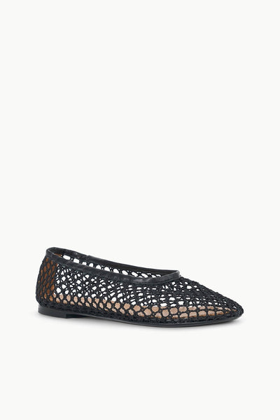 ALBA BALLET FLAT IN BLACK NETTING
