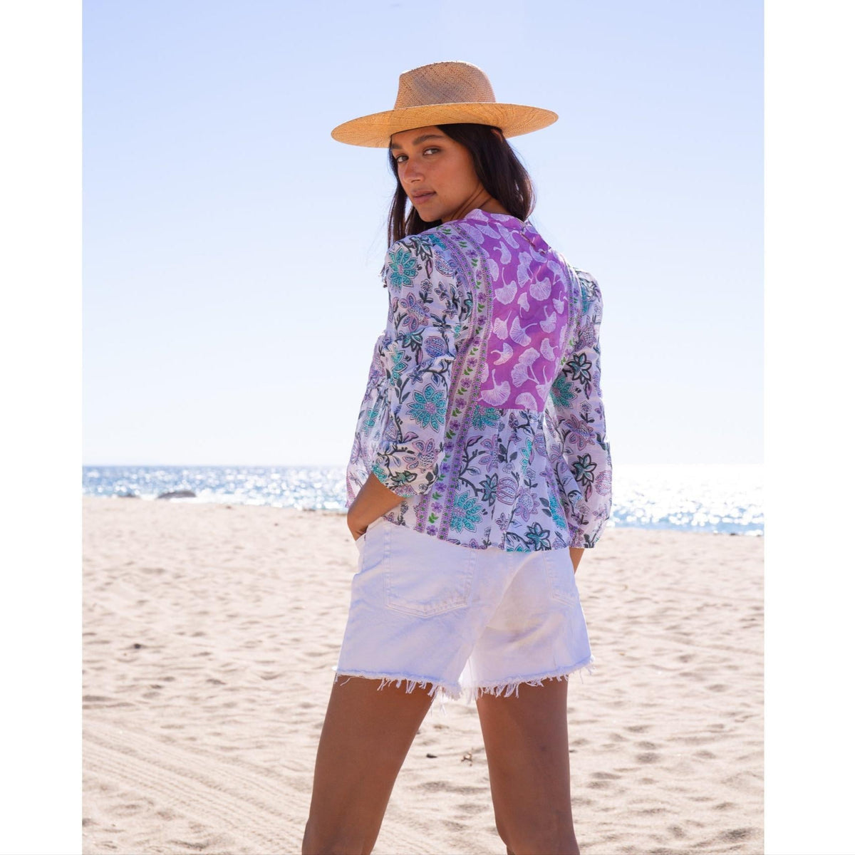 MICHELLE TOP IN MIXED PRINTS - Romi Boutique