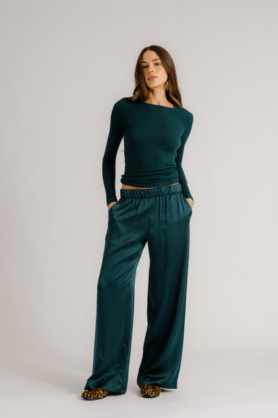 BRYNN WIDE LEG SILK PANT IN SACRAMENTO