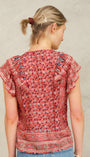 Mabe Darla Frill Short Sleeve Top at Romi Boutique