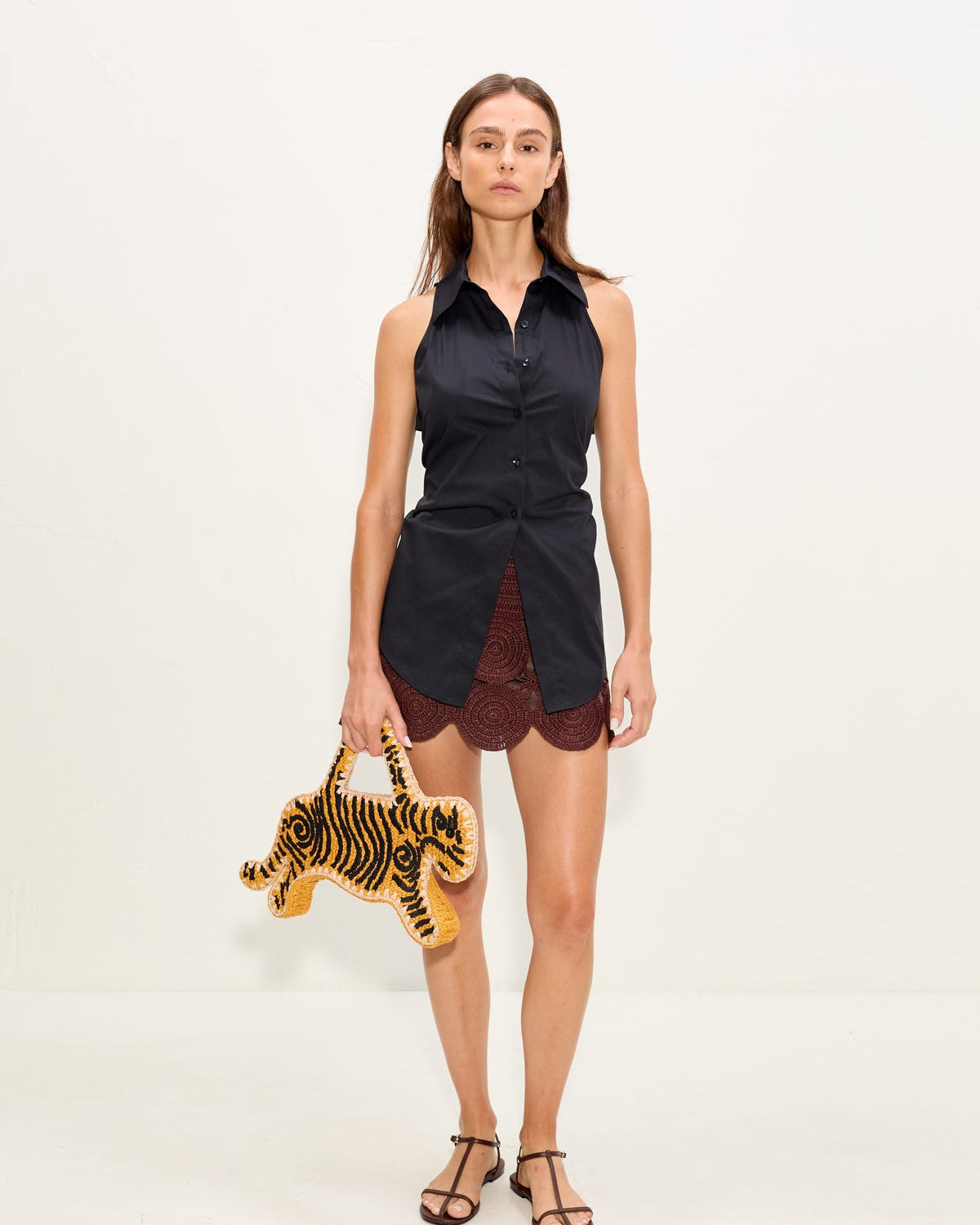 Loch Sleeveless Poplin Button Up