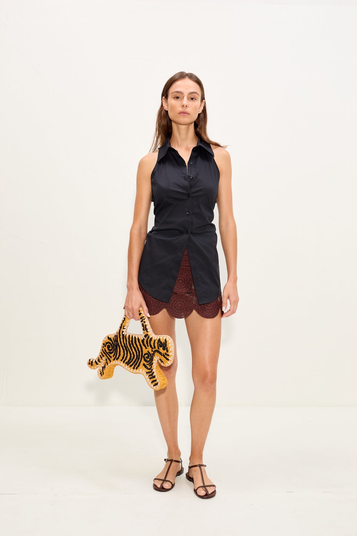 Loch Sleeveless Poplin Button Up