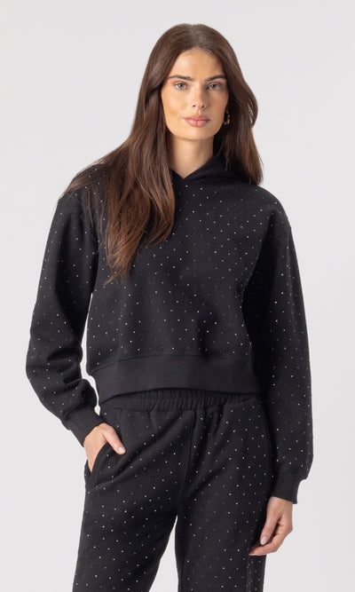 RENAE CRYSTAL HOODIE IN BLACK