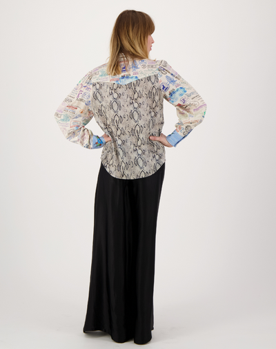 GRACE CROPPED SHIRT IN SNAKE