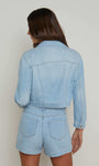 L'Agence KODA CROPPED CHAMBRAY JACKET at Romi Boutique