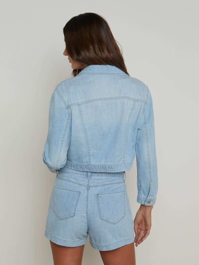 KODA CROPPED CHAMBRAY JACKET IN DAKOTA - Romi Boutique