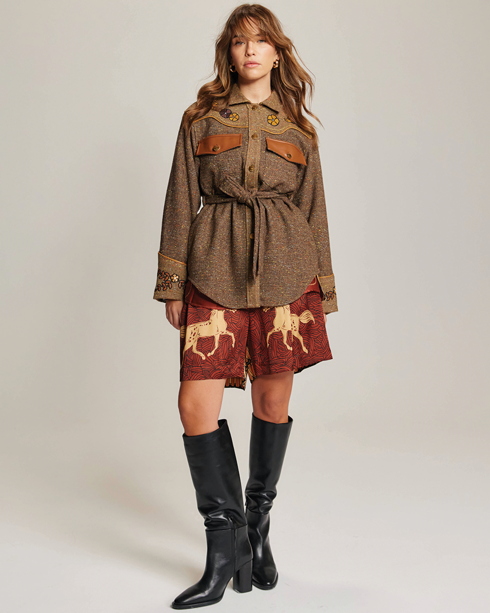 Me369 KIARA BELTED JACKET at Romi Boutique