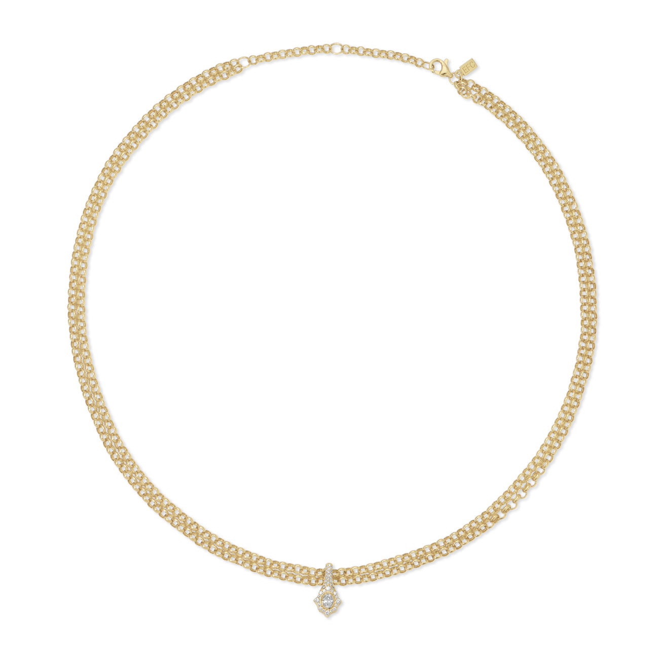 DIAMOND DAPHNE DOUBLE CHAIN NECKLACE IN 14K YELLOW GOLD