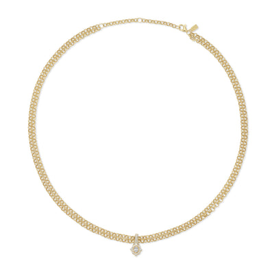 DIAMOND DAPHNE DOUBLE CHAIN NECKLACE IN 14K YELLOW GOLD