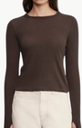Enza Costa CASHMERE EASY CUFFED CREW at Romi Boutique