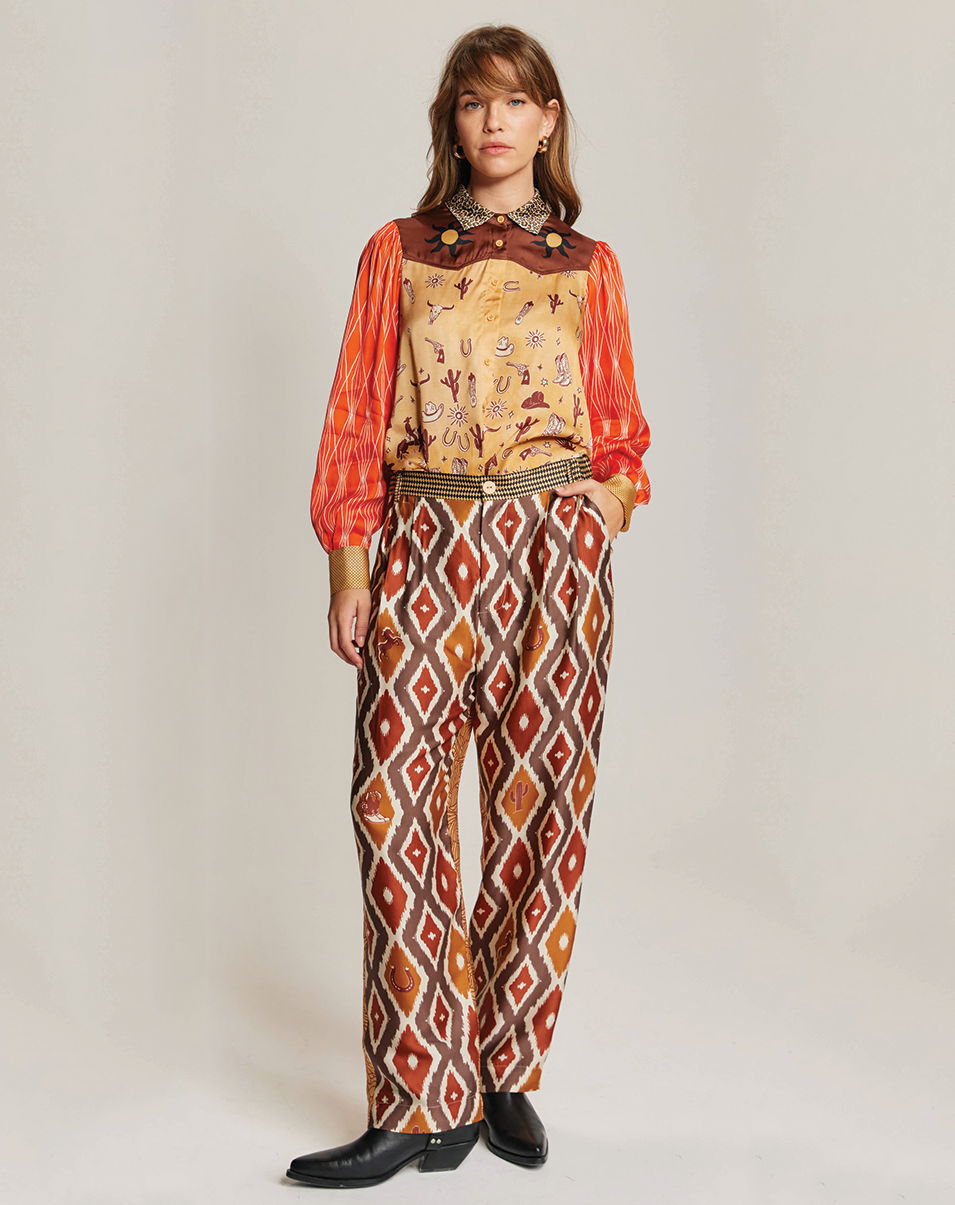 LYDIA TAILORED PANTS IN RODEO - Romi Boutique