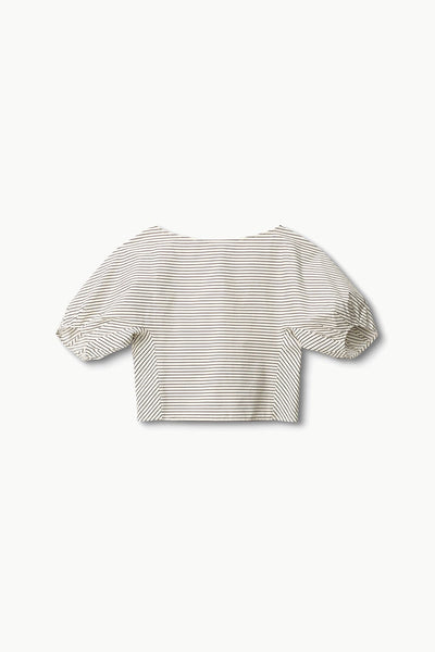 DIDI TOP IN IVORY/DARK OAK MICRO STRIPE
