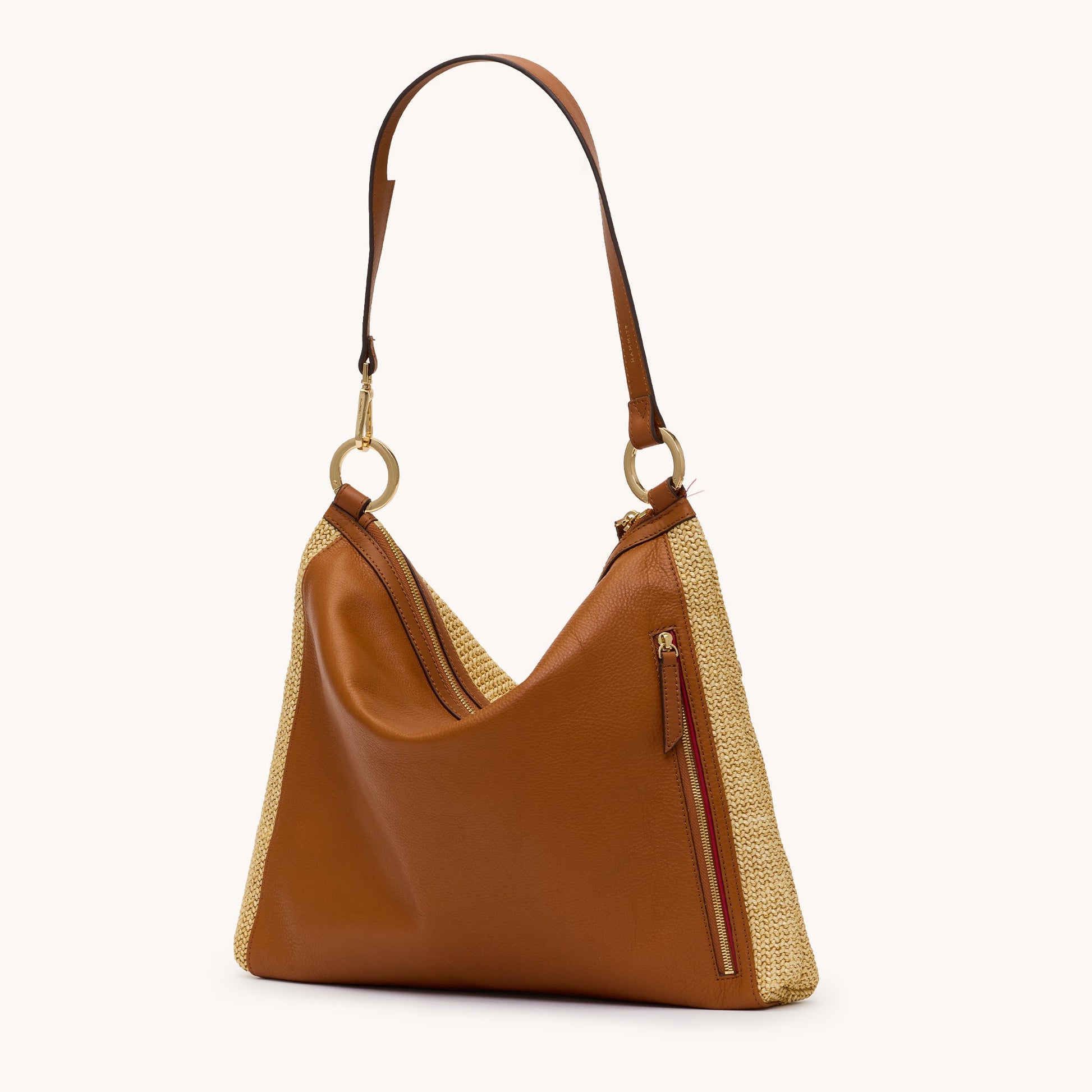 Hammitt KYLE LARGE IN COCOA RAFFIA/GOLD at Romi Boutique