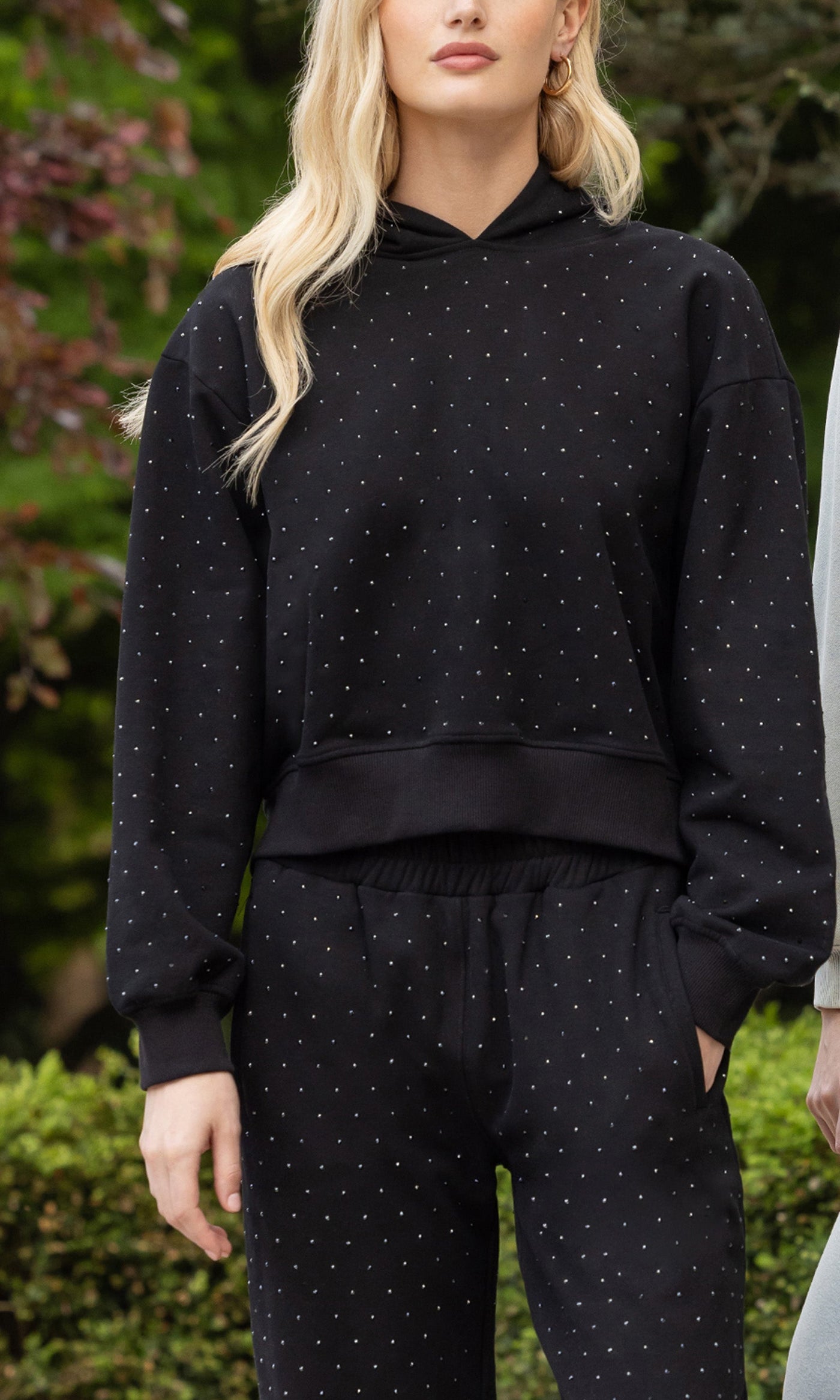 RENAE CRYSTAL HOODIE IN BLACK