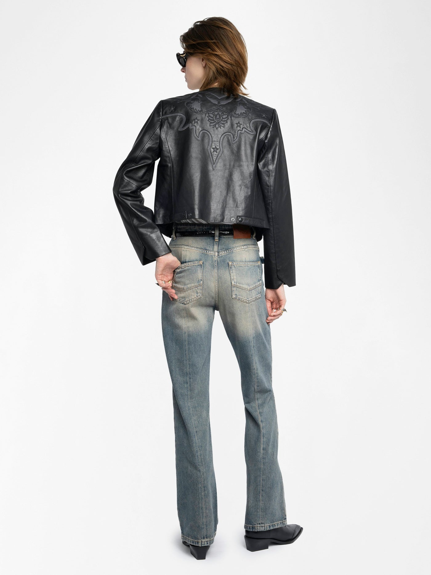 LUXI LEATHER JACKET IN BLACK