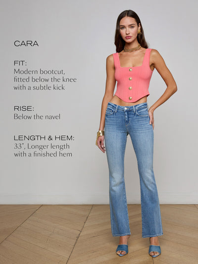 CARA LOW-RISE BOOTCUT JEAN IN IBARRA