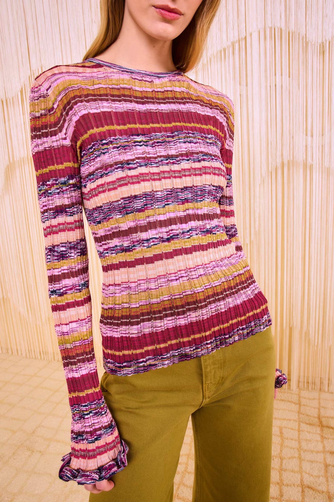 MACI LONG SLEEVE KNIT PULLOVER IN PRISM