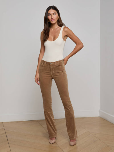 STEVIE VELVET JEAN IN DARK CAPPUCCINO