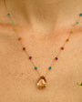 Amalia AMETRINE NECKLACE IN RAINBOW DROP at Romi Boutique
