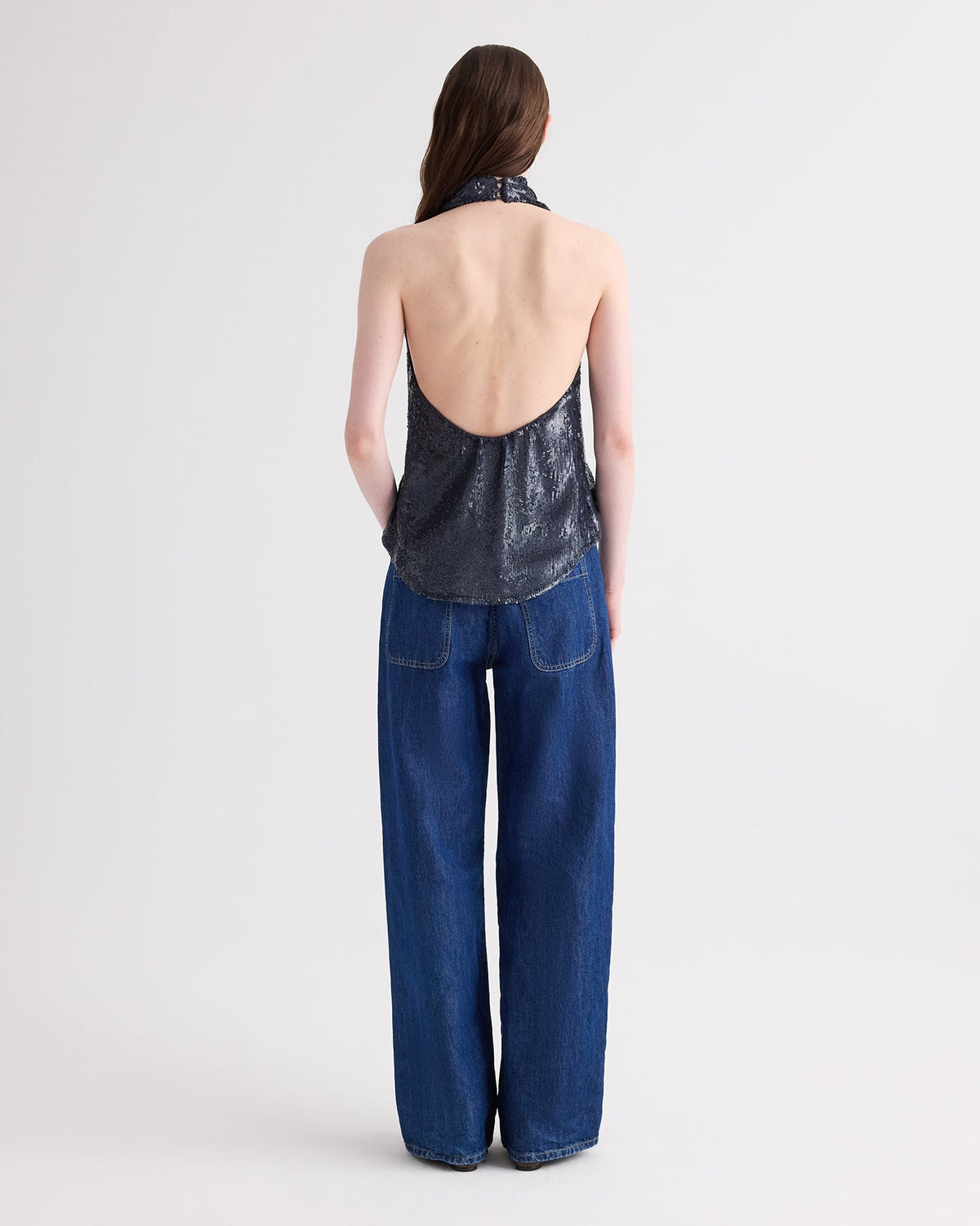 Friday Night Halter Sequin Top