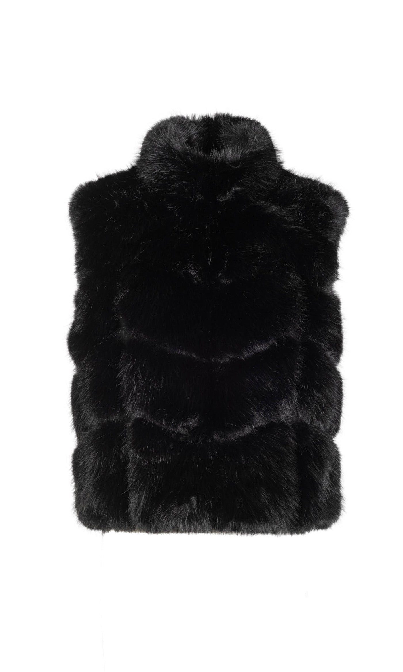 ROSARIO FAUX FUR VEST IN BLACK