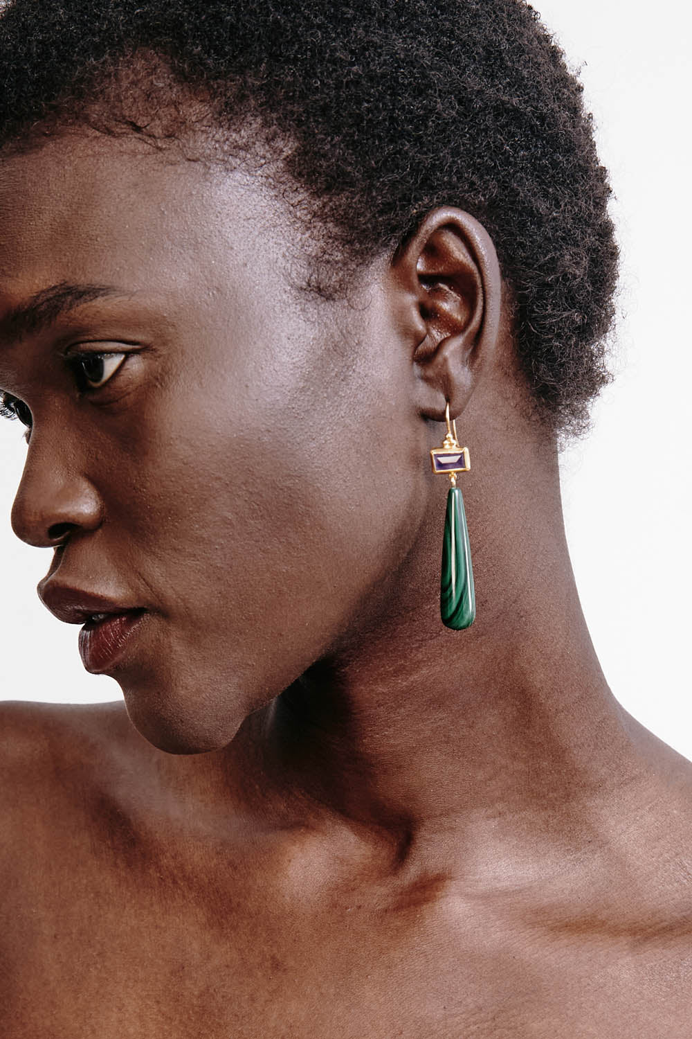 MESSINA EARRINGS IN MALACHITE MIX