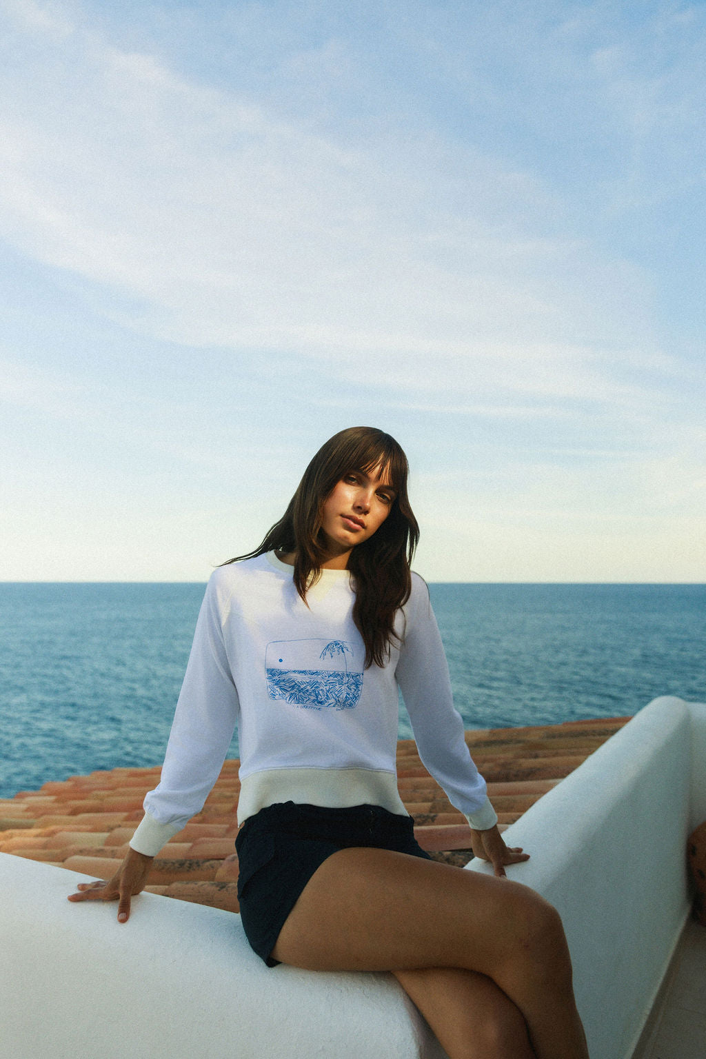 CATHERINE GEE Embroidered Sweatshirt "This is a Lifestyle" at Romi Boutique
