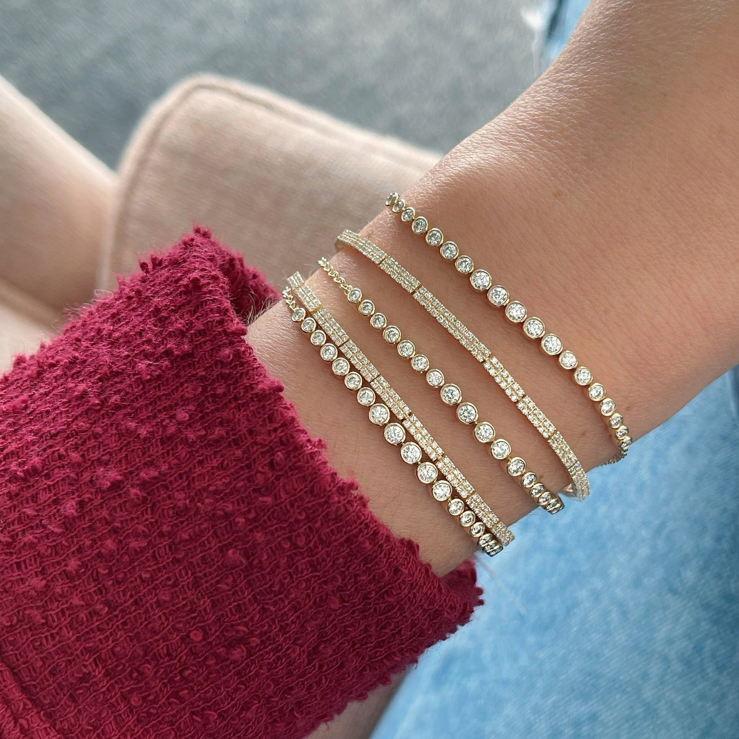 Diamond Double Row Eternity Bracelet