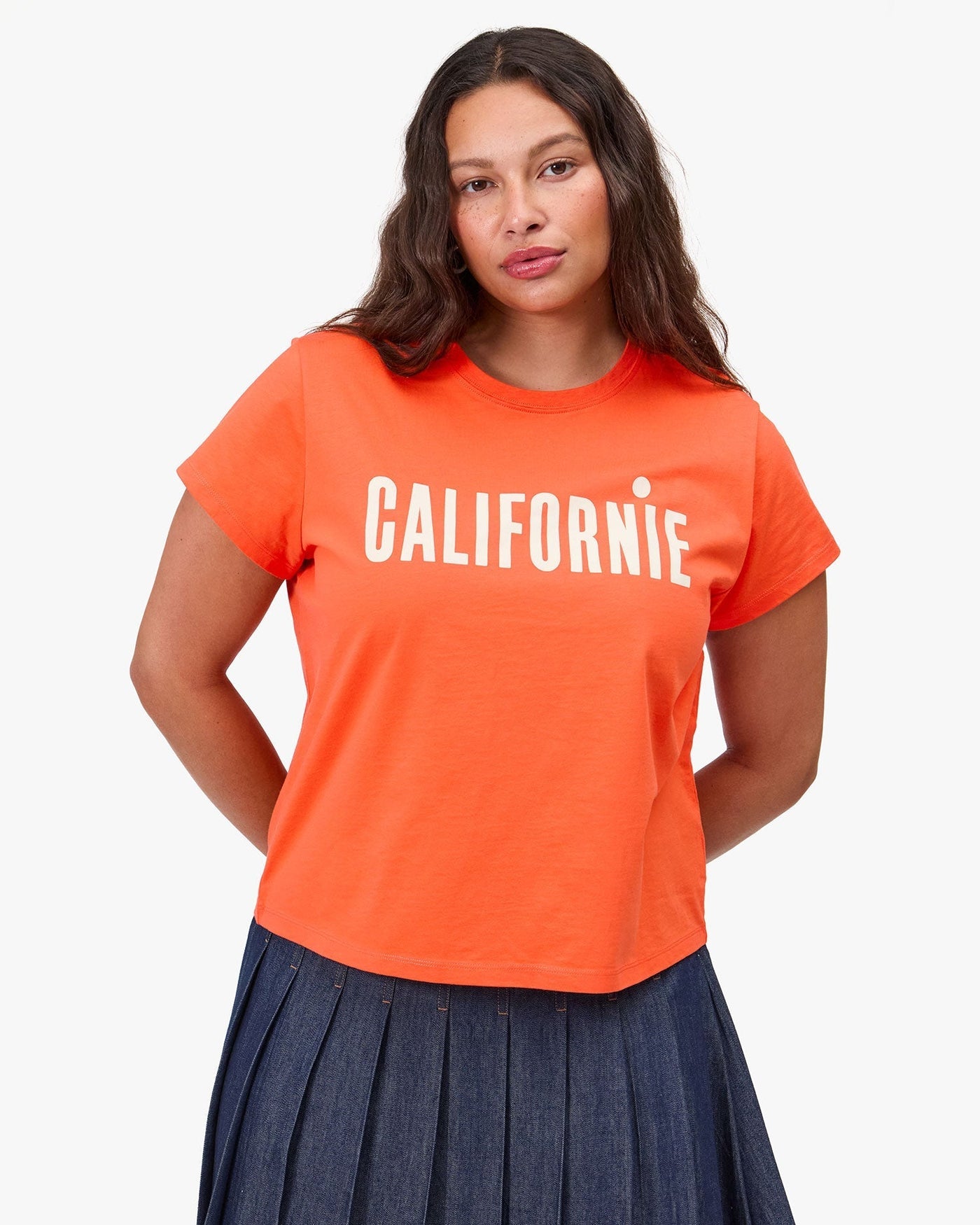 CLASSIC TEE IN SCARLET ORANGE W/ CREAM CALIFORNIE