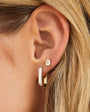 EF Collection Bezel Set Emerald Cut Diamond Stud Earring at Romi Boutique