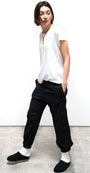 FREECITY FLAP/SNAP CASHMERE WOOL PANT LOROPIANA at Romi Boutique