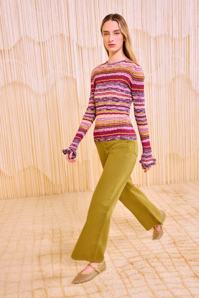 MACI LONG SLEEVE KNIT PULLOVER IN PRISM